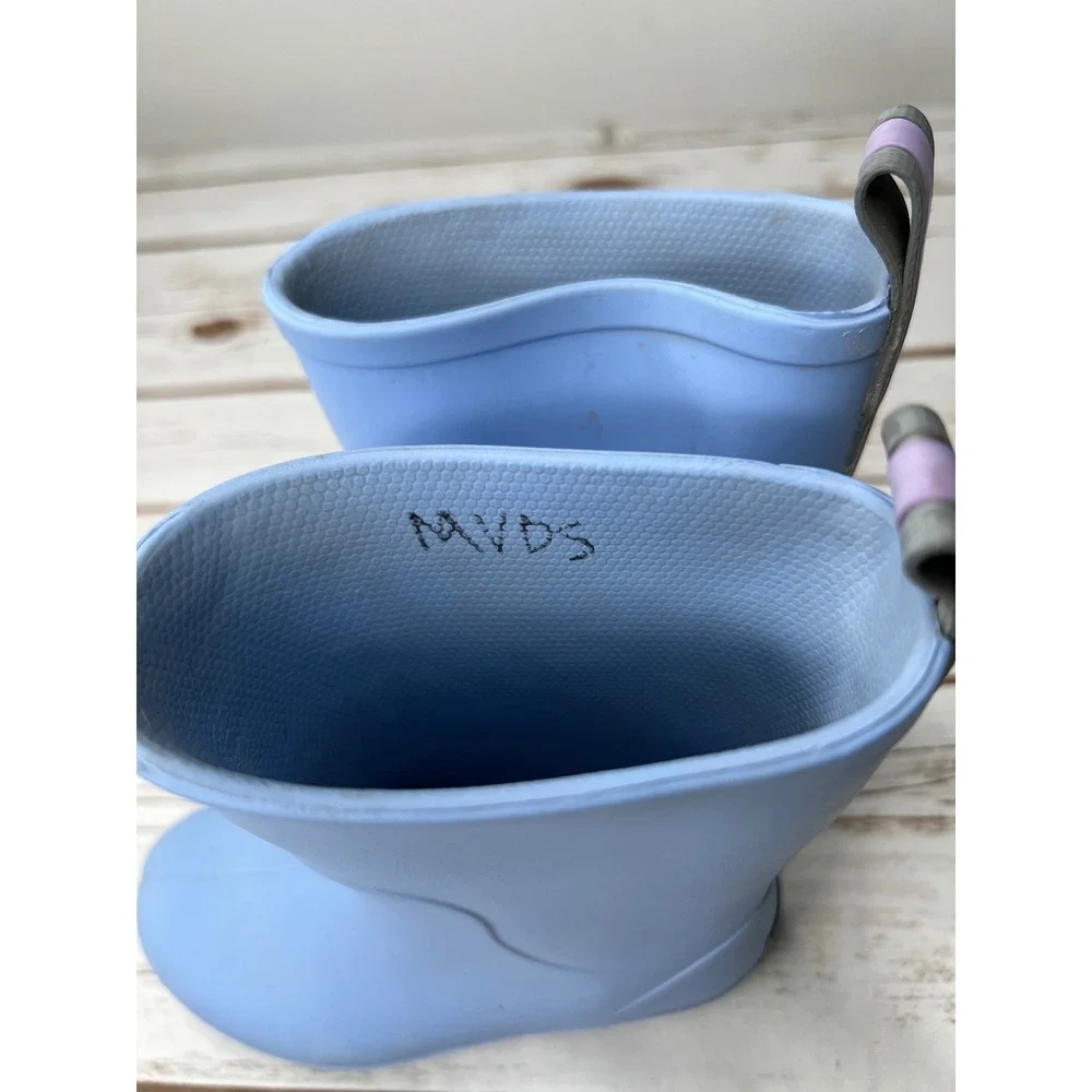 Totes Rain Boots Light Blue Everywear Lightweight Waterproof Kids 7-8